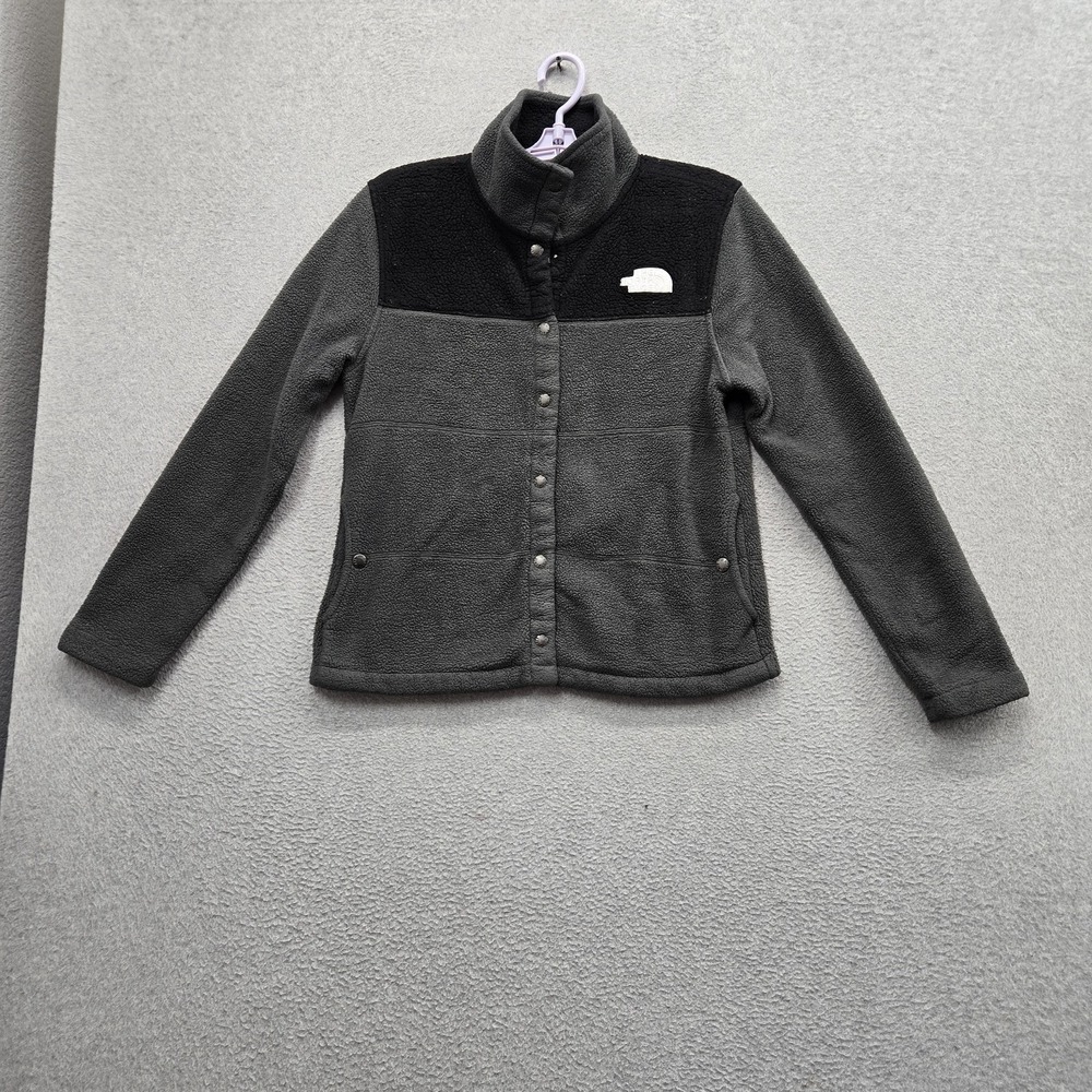 The North Face Women Jacket S/P Gray Gemma Embroidered Fleece Jacket Colorblock